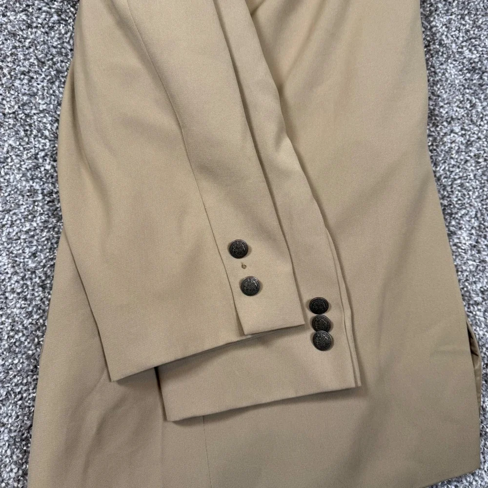 LL Bean Traveler Microfiber Blazer Mens 45R Tan Khaki 2 Button Sport Coat - Picture 13 of 14
